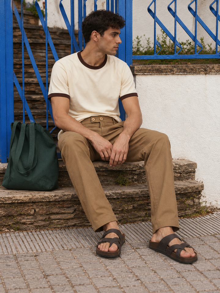 Casual Fit: Dark Ochre Linen Pants