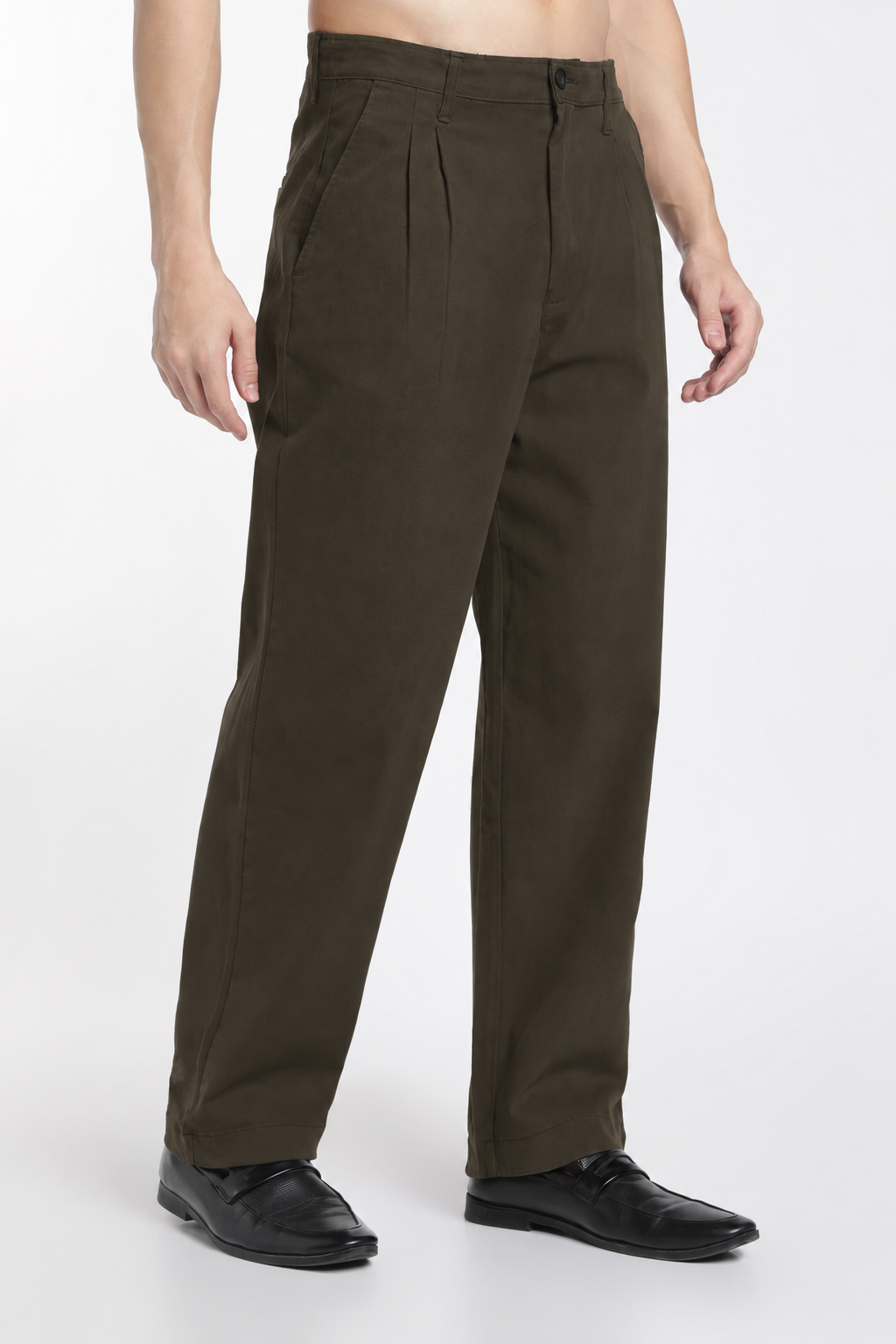 Korean Fit: Straight Fit Olive Pants