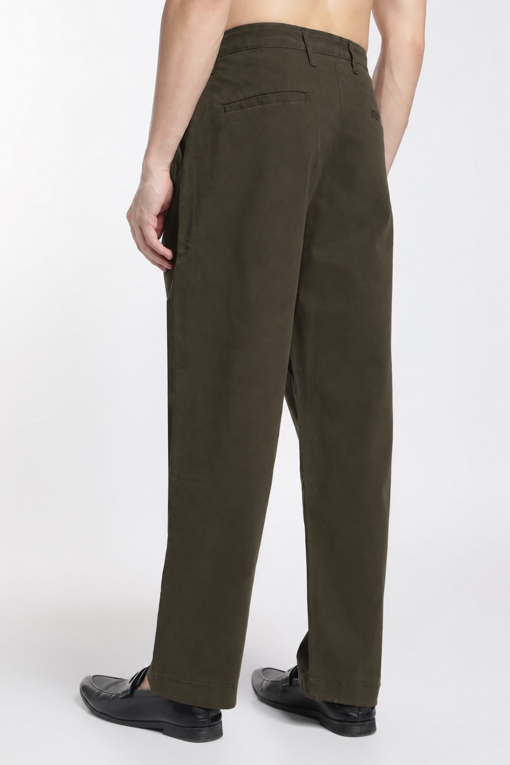 Korean Fit: Straight Fit Olive Pants
