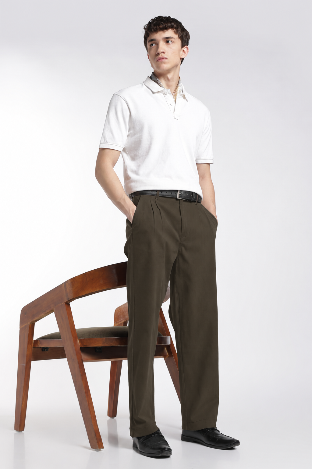 Korean Fit: Straight Fit Olive Pants