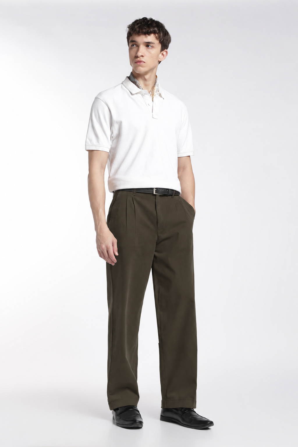 Korean Fit: Straight Fit Olive Pants