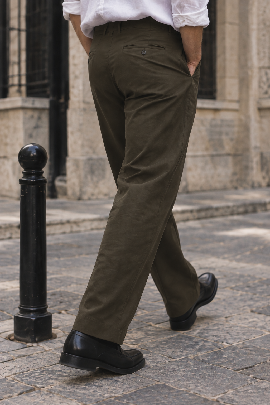 Korean Fit: Straight Fit Olive Pants