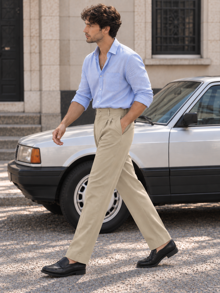 Korean Fit: Straight Khaki Pants