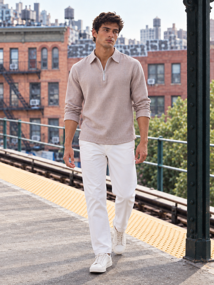 Long Sleeves : Peach Kurta