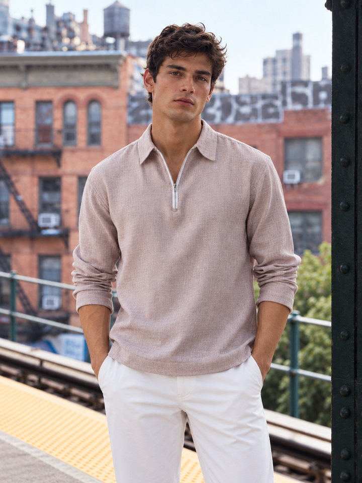 Long Sleeves : Peach Kurta