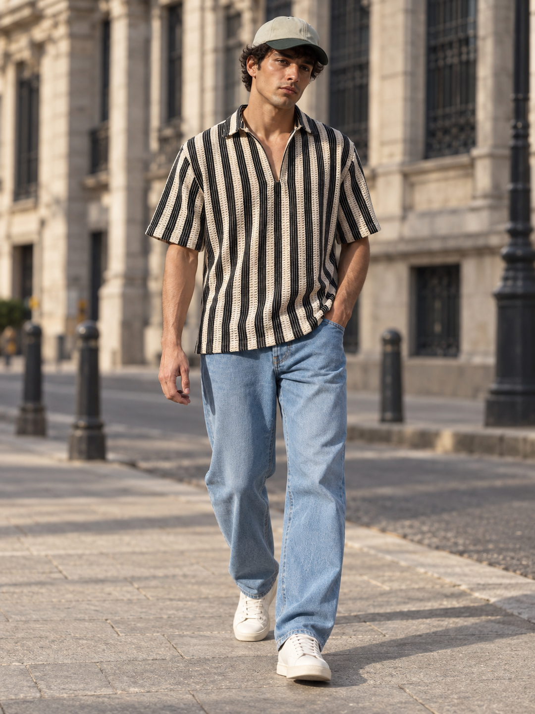 Short Sleeve : Back Ecru Crochet Shirt