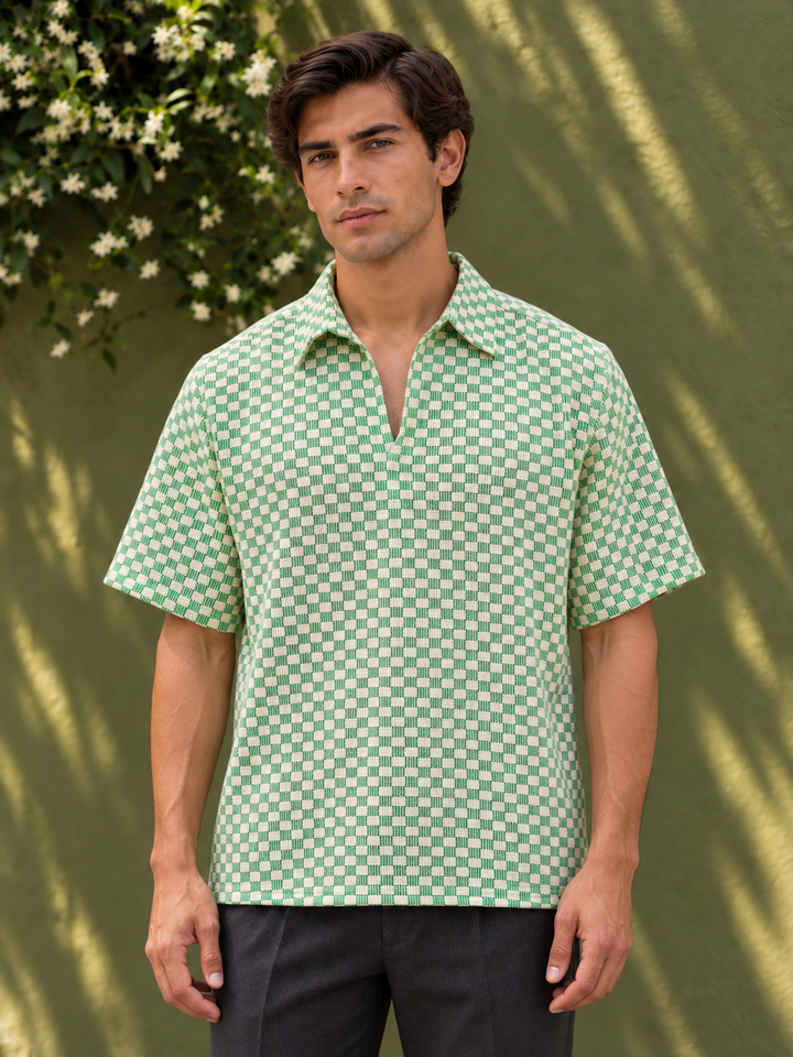 Short Sleeve: Greek Cubic Crochet Shirt