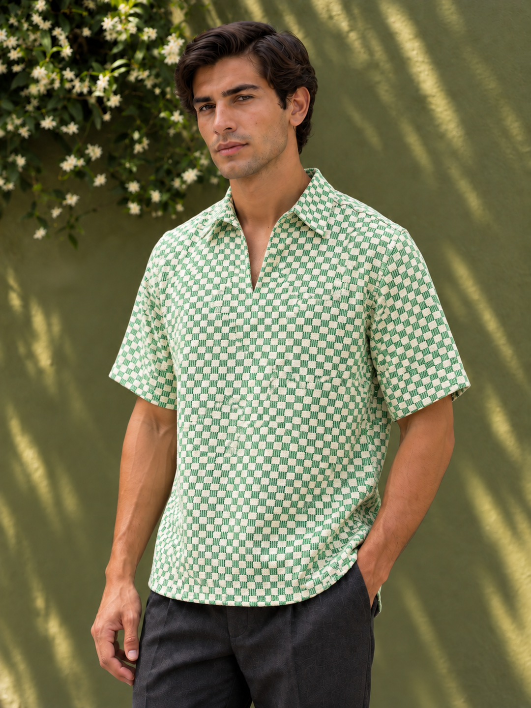 Short Sleeve: Greek Cubic Crochet Shirt