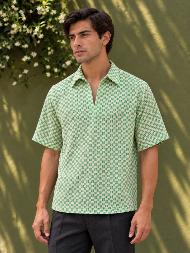 Short Sleeve: Greek Cubic Crochet Shirt