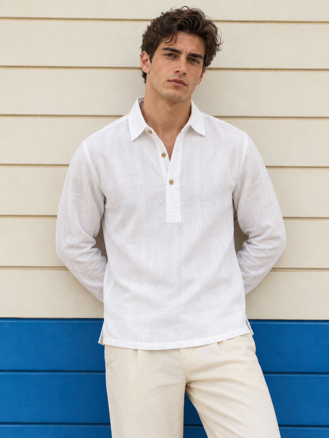 White Linen Dobby Kurta
