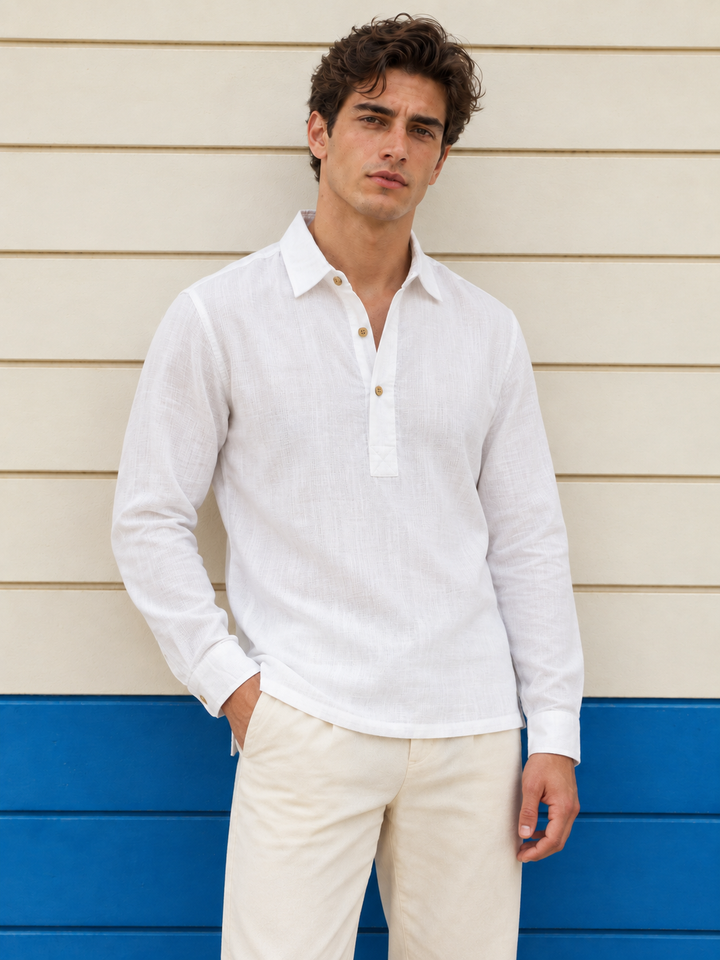 White Linen Dobby Kurta