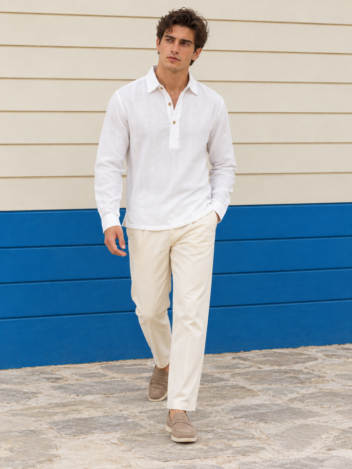 White Linen Dobby Kurta