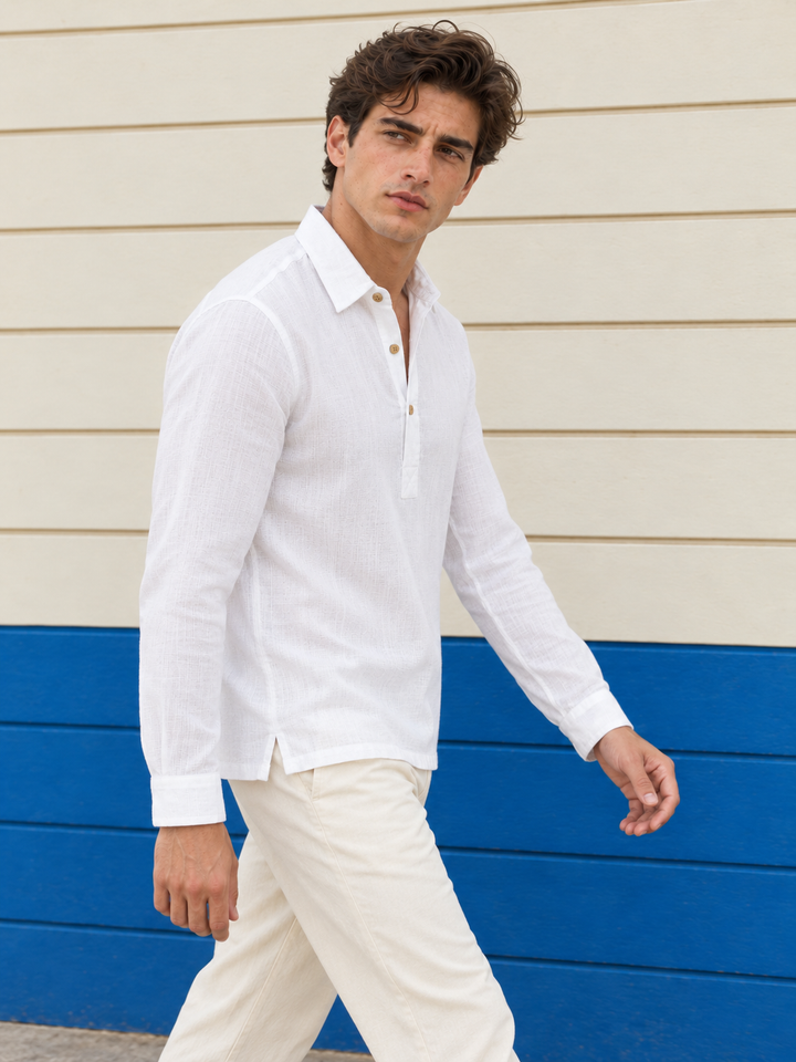White Linen Dobby Kurta