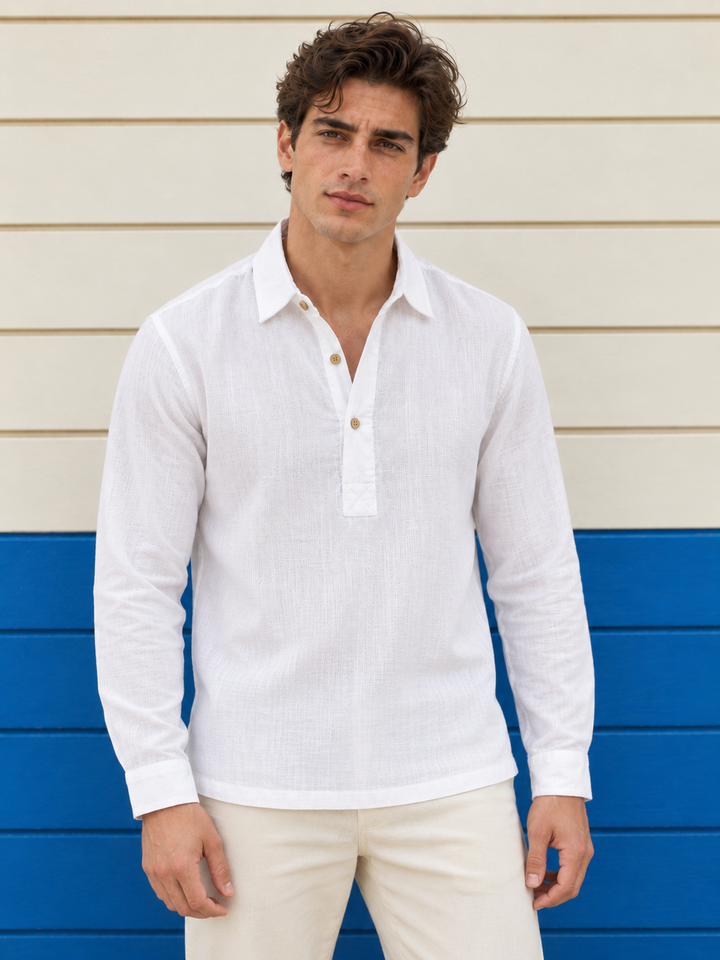 White Linen Dobby Kurta