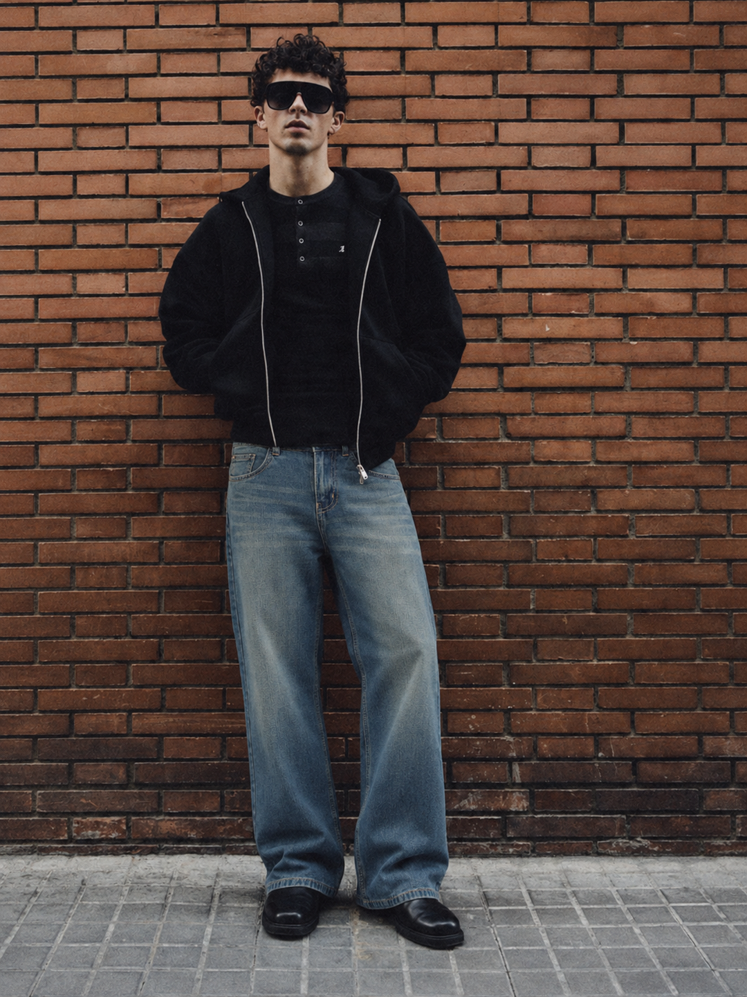 Flare : Blue Baggy Bootcut Jeans