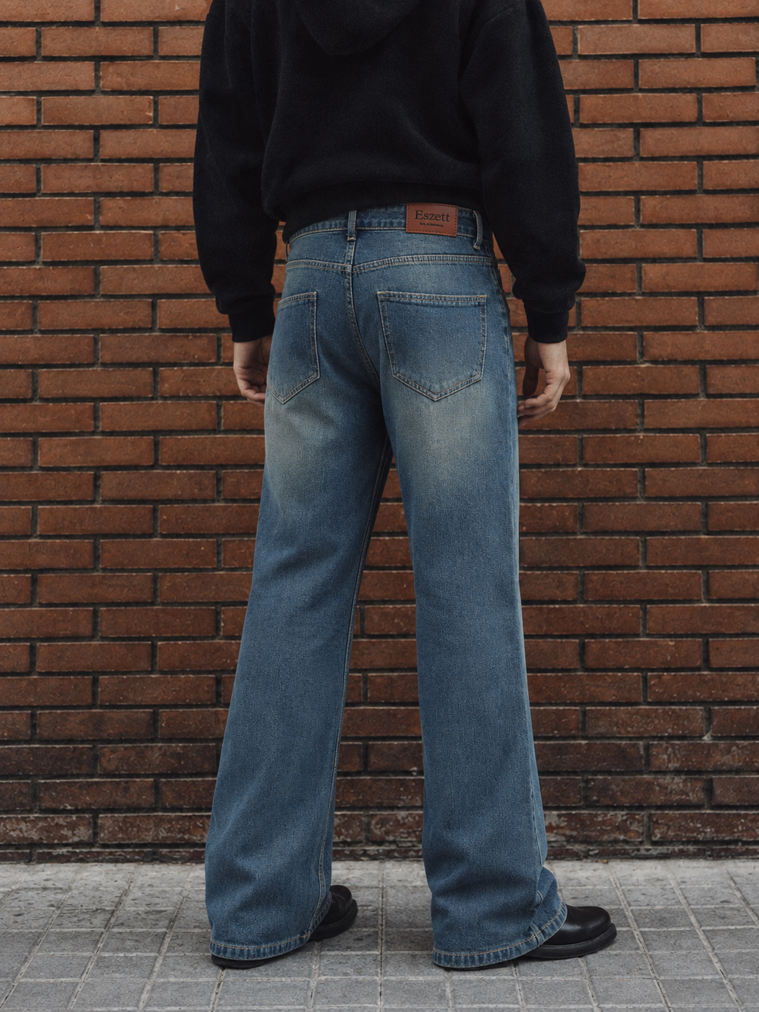 Flare : Blue Baggy Bootcut Jeans