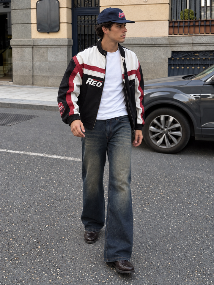 Raw Wash Flare : Blue Baggy Bootcut Jeans