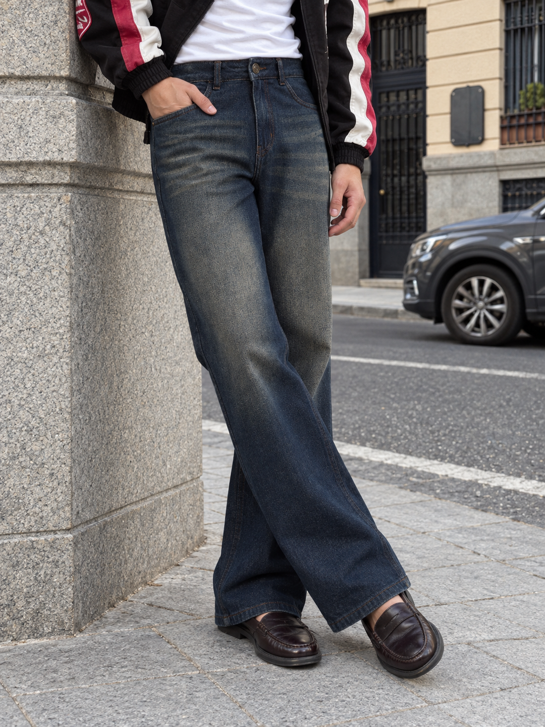 Raw Wash Flare : Blue Baggy Bootcut Jeans