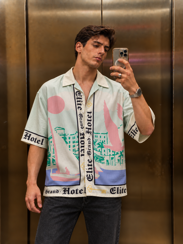 Elite Grand Hotel : Oversized Printed Shirt