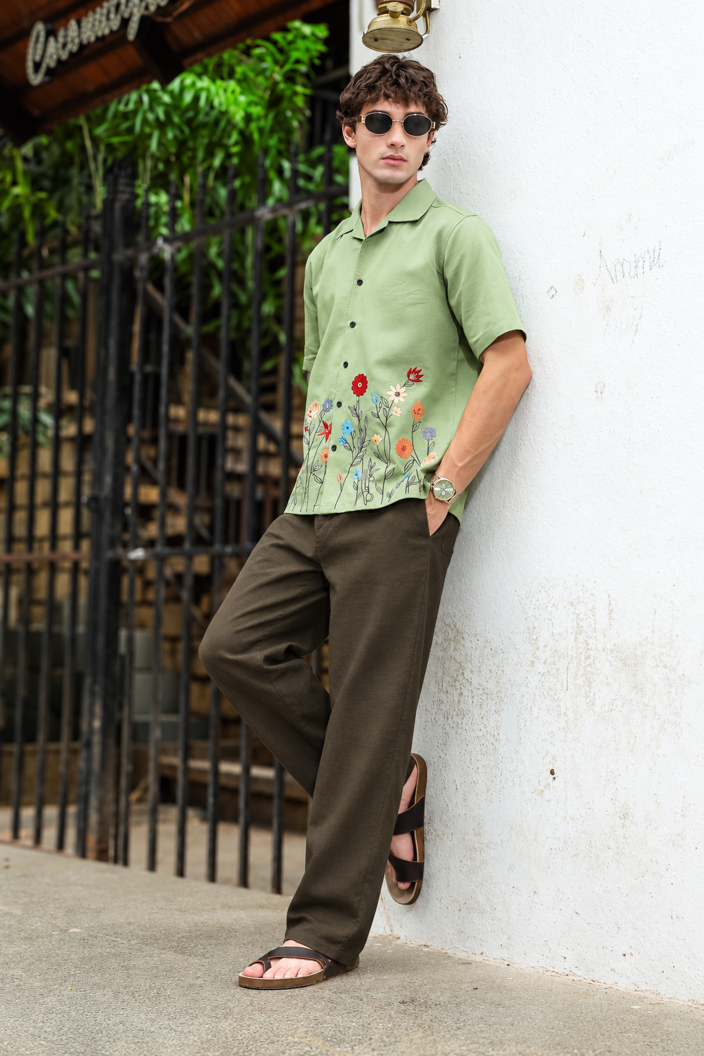 Linen : Muddy Relaxed Fit Trousers
