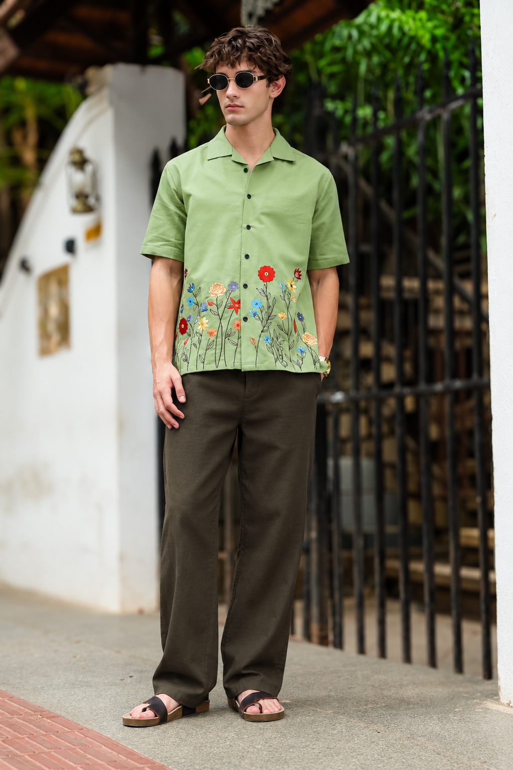 Linen : Muddy Relaxed Fit Trousers