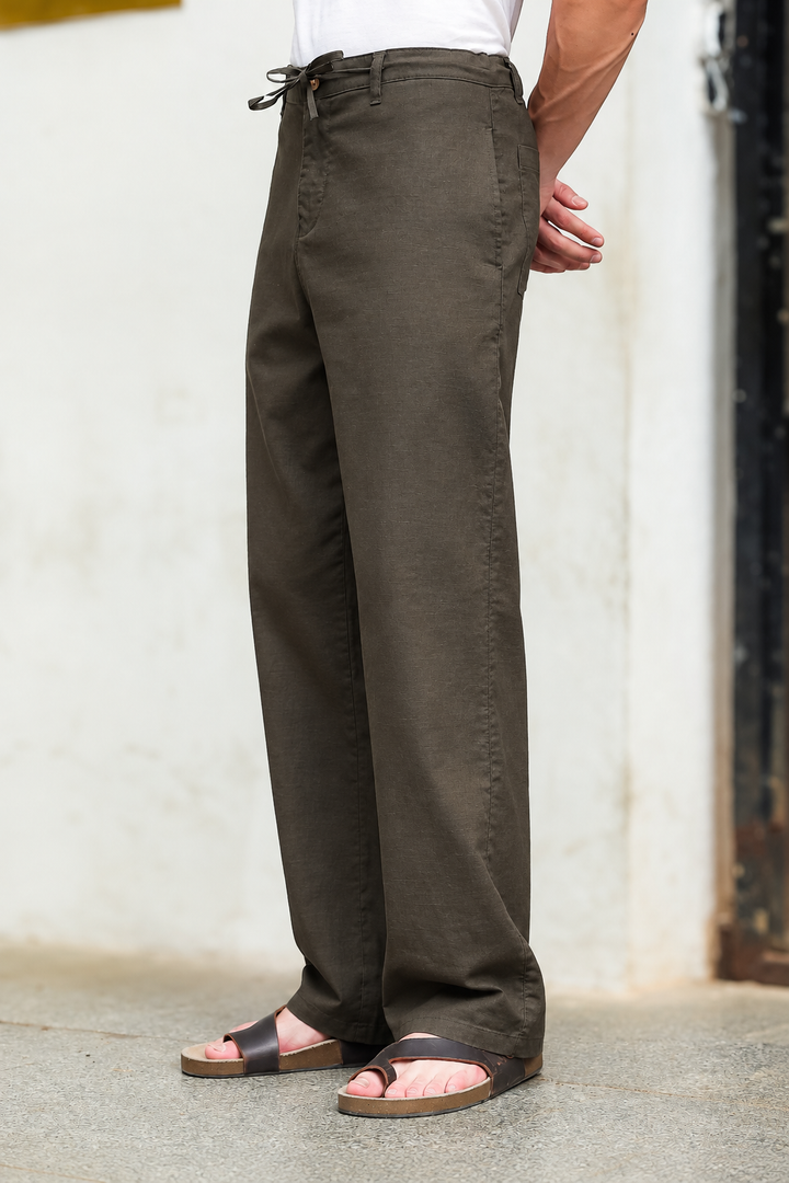 Linen : Muddy Relaxed Fit Trousers