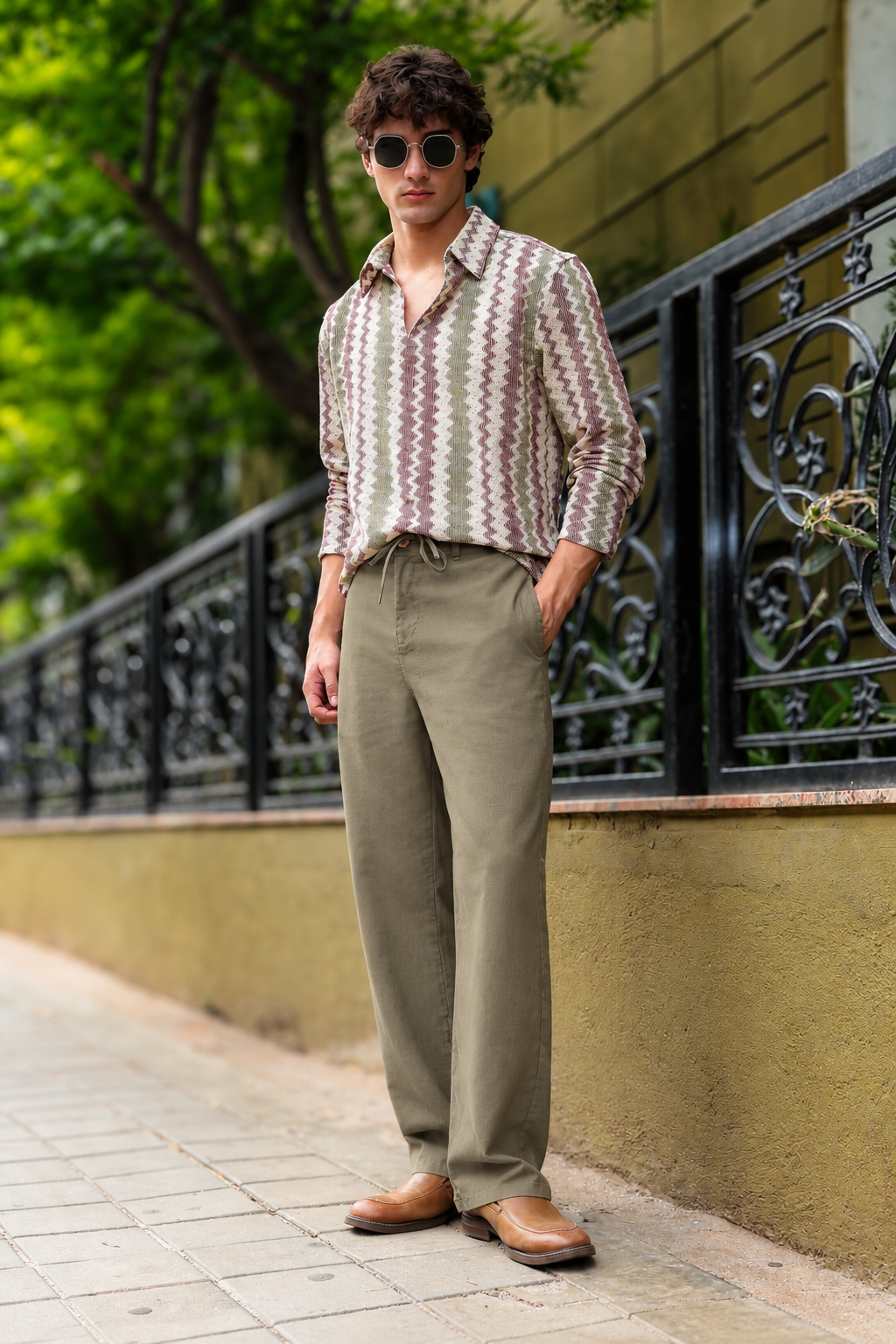Linen : Amber Relaxed Fit Trousers