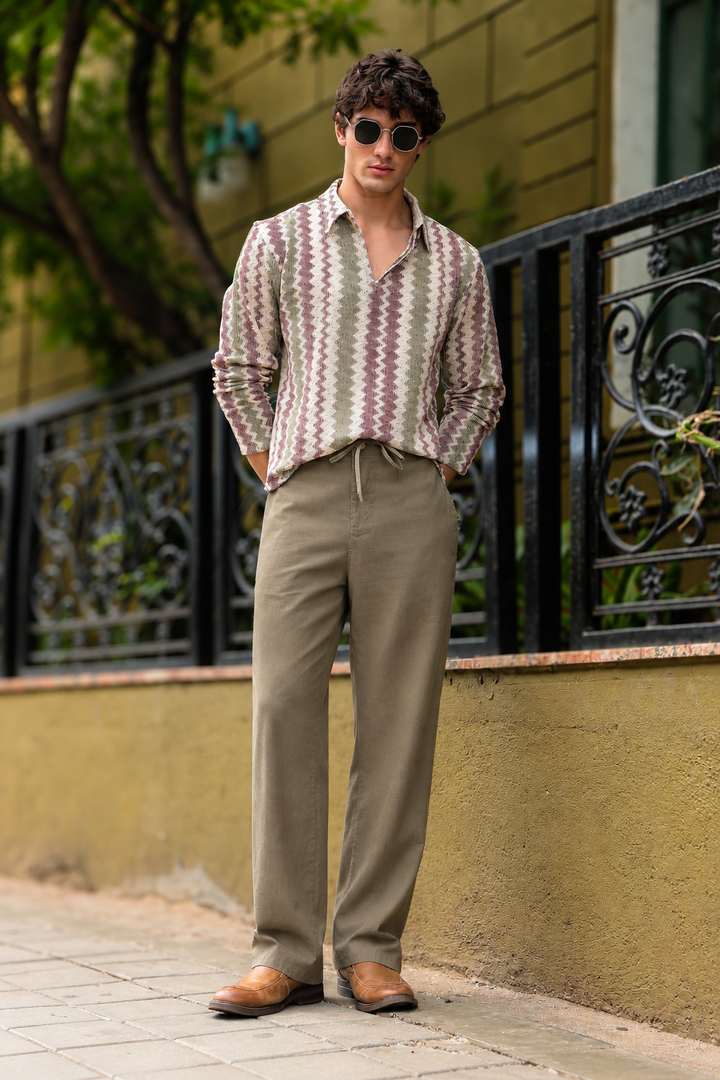 Linen : Amber Relaxed Fit Trousers