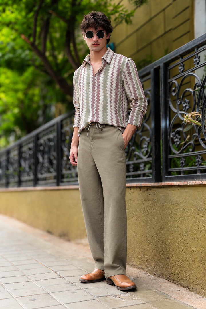 Linen : Amber Relaxed Fit Trousers