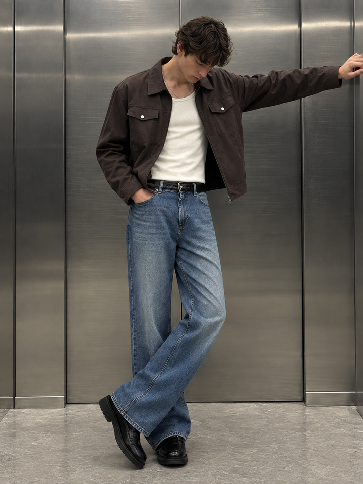 Denims : Bootcut Pop wash Jeans