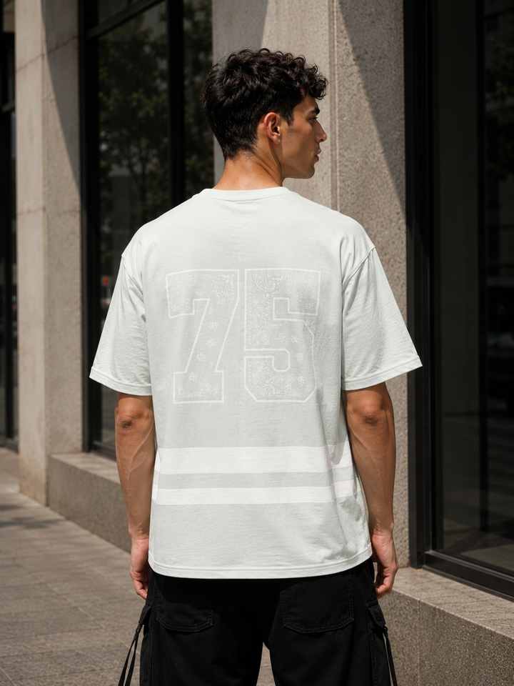 Ethnic Numero: Light Blue Oversized Tshirt