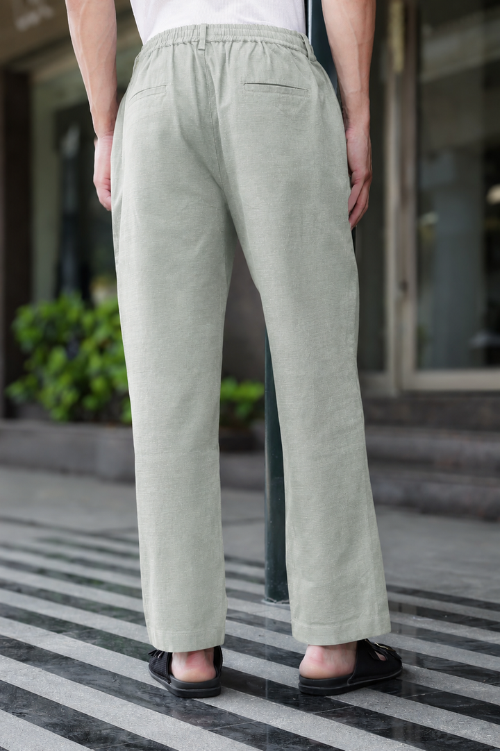 Linen : Sage Green Trousers