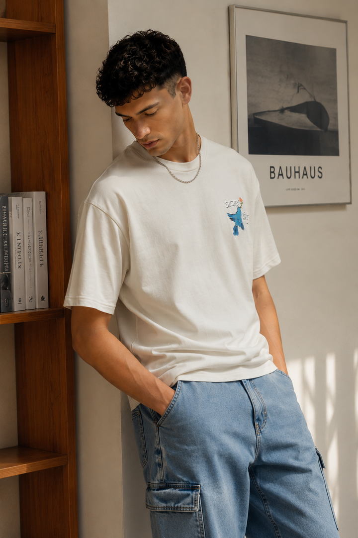 Azad Parinde: Light Blue oversized Tshirt