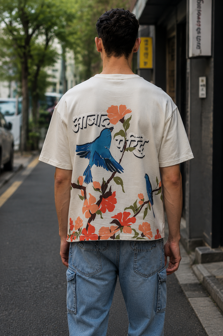 Azad Parinde: Light Blue oversized Tshirt