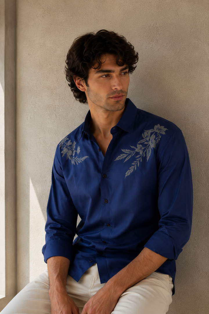 Harmony: Blue Printed Shirt