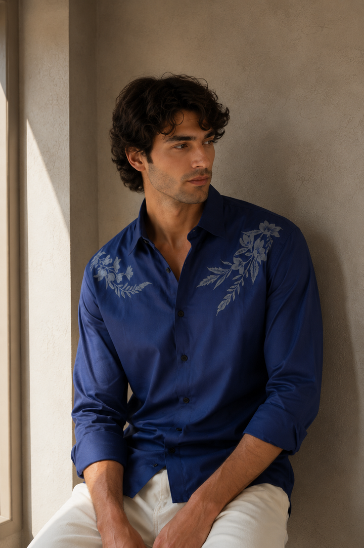 Harmony: Blue Printed Shirt
