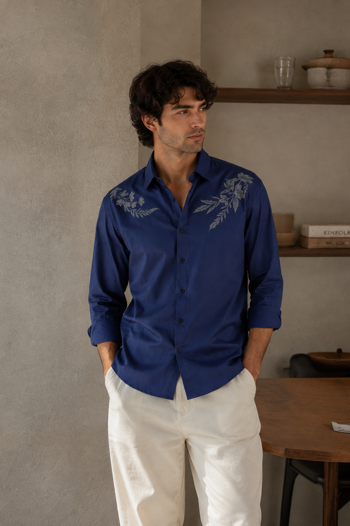 Harmony: Blue Printed Shirt