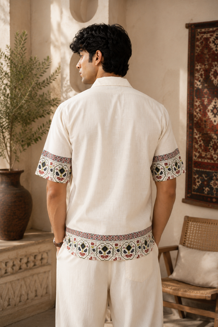 Tribal : Slub Printed Cuban Shirt