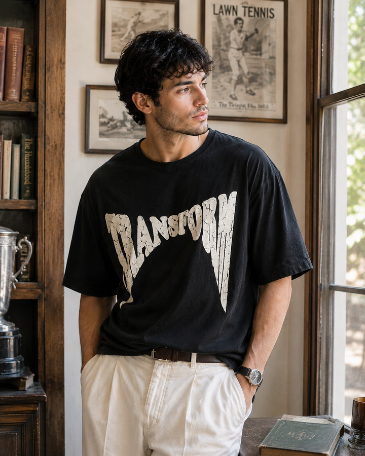 Transform: Black Washed Oversized T-shirt