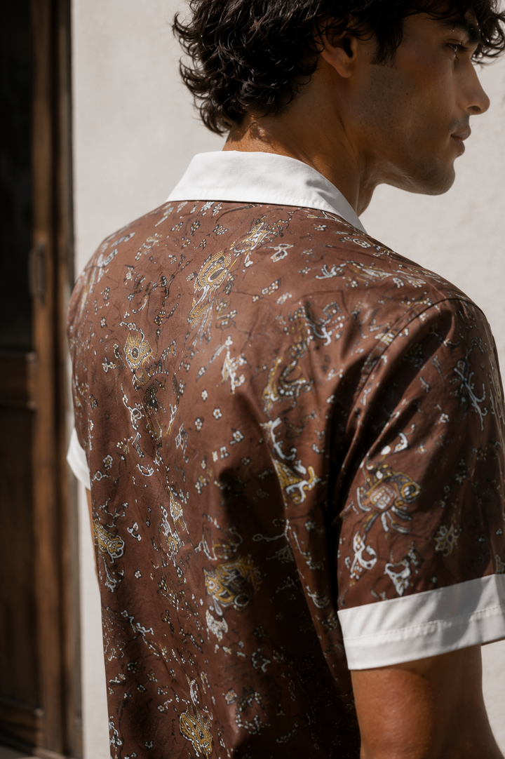 Bandana Block Printed Cuban Shirt