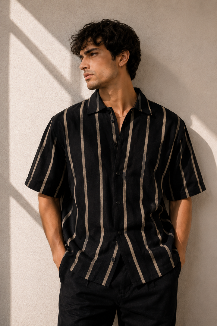Jute: Black Oversized Shirt