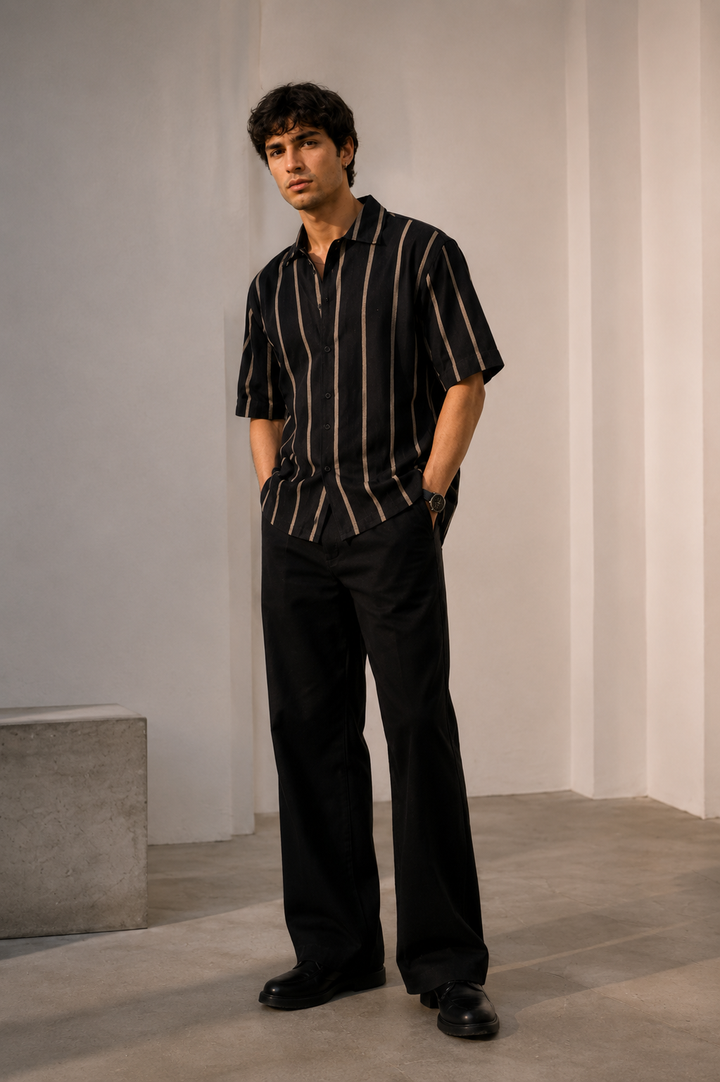 Jute: Black Oversized Shirt