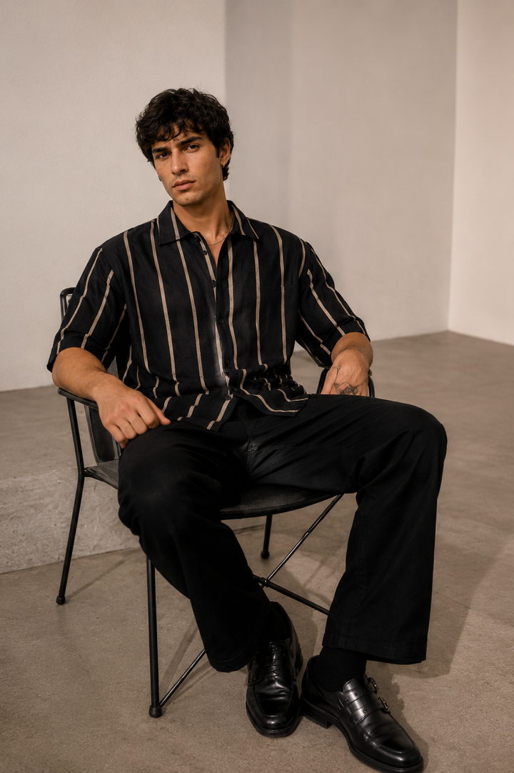 Jute: Black Oversized Shirt