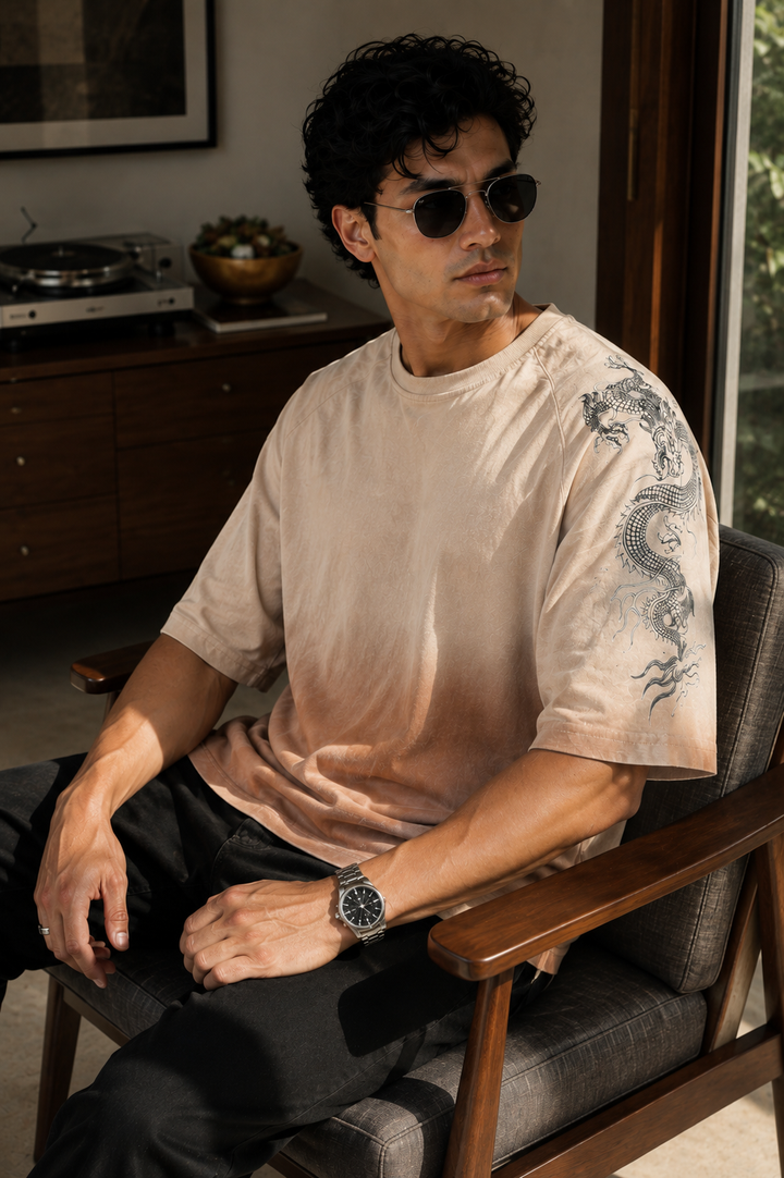 Furious Dragon: Ombre Oversized Tshirt