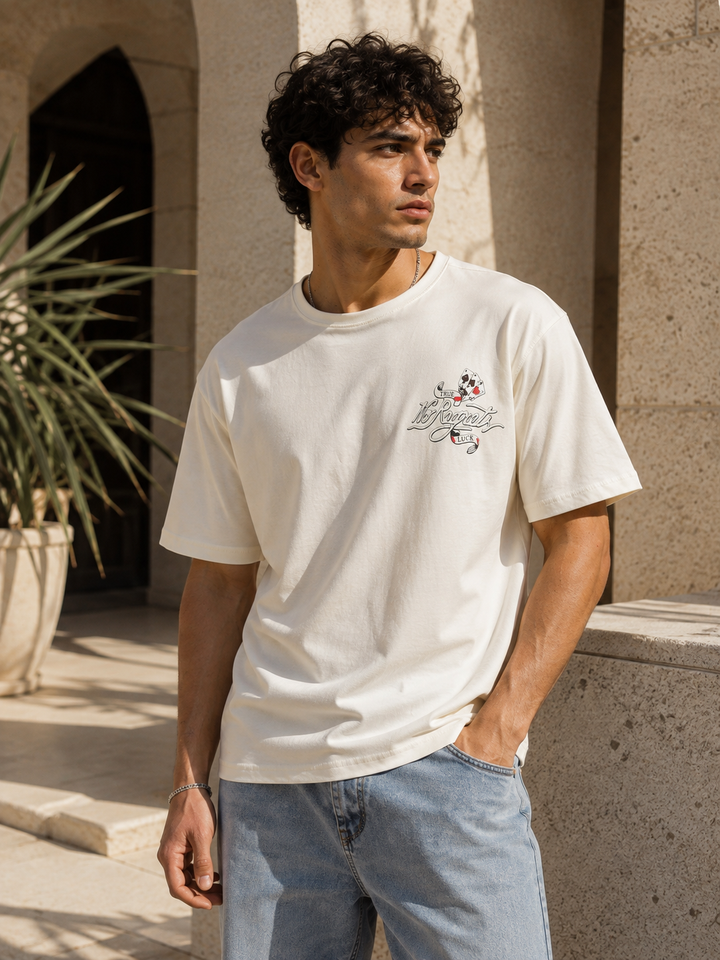 No Regrets: White Oversized T-shirt