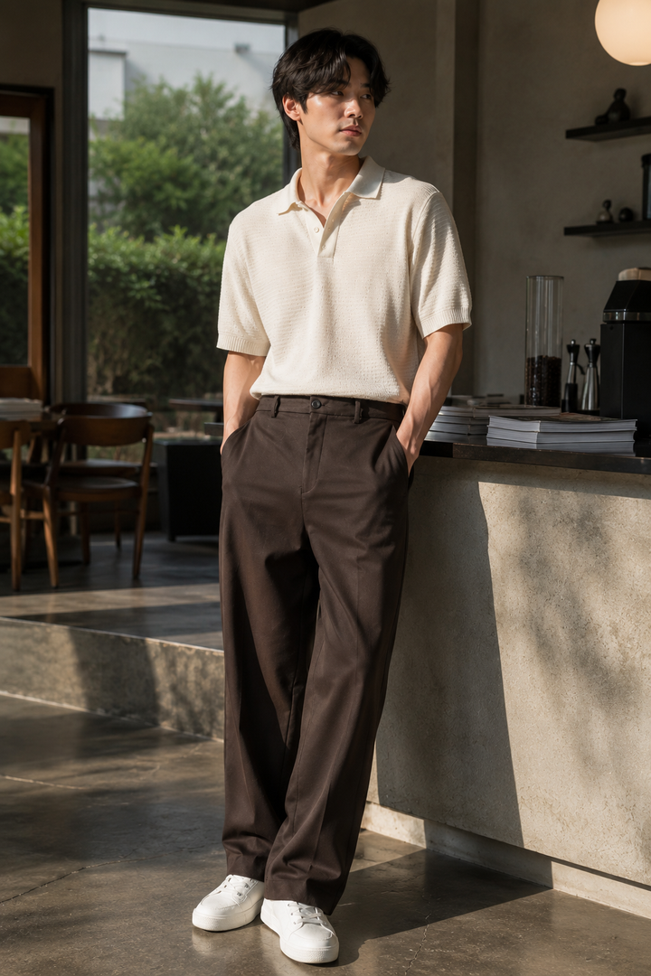 Korean Pants : Dark Olive Trousers