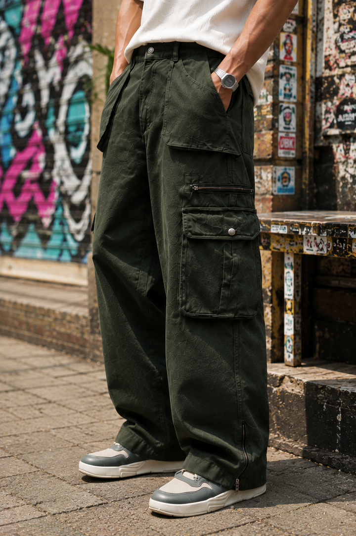 Olive Dyed Cargo Pants