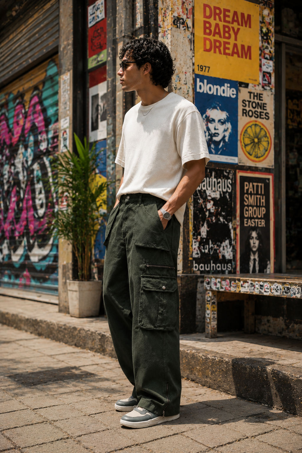 Olive Dyed Cargo Pants