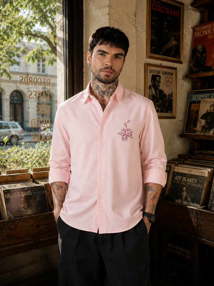 Water Lilly: Pink Embroidery Shirt