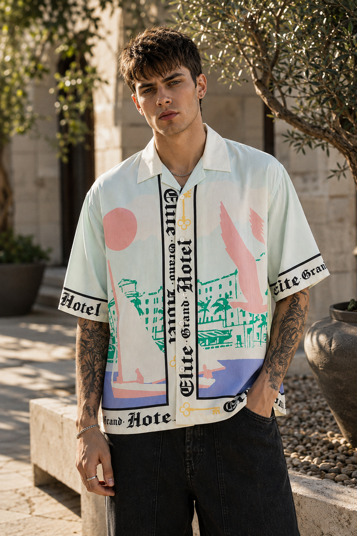 Elite Grand Hotel : Oversized Printed Shirt